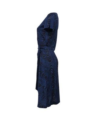 Diane von furstenberg navy silk moire dress 100% silk